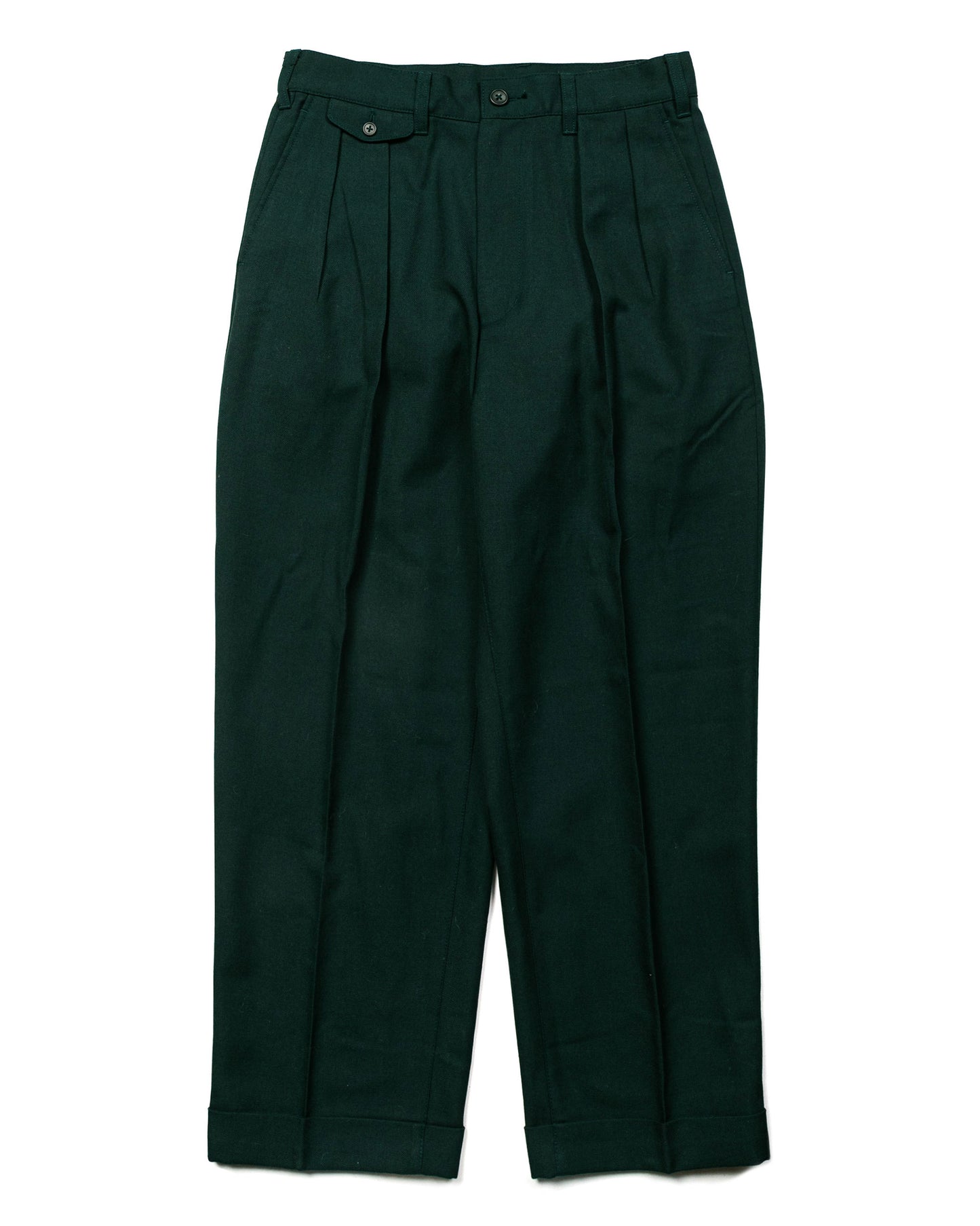 Beams Plus 2Pleats Uniform Serge Green