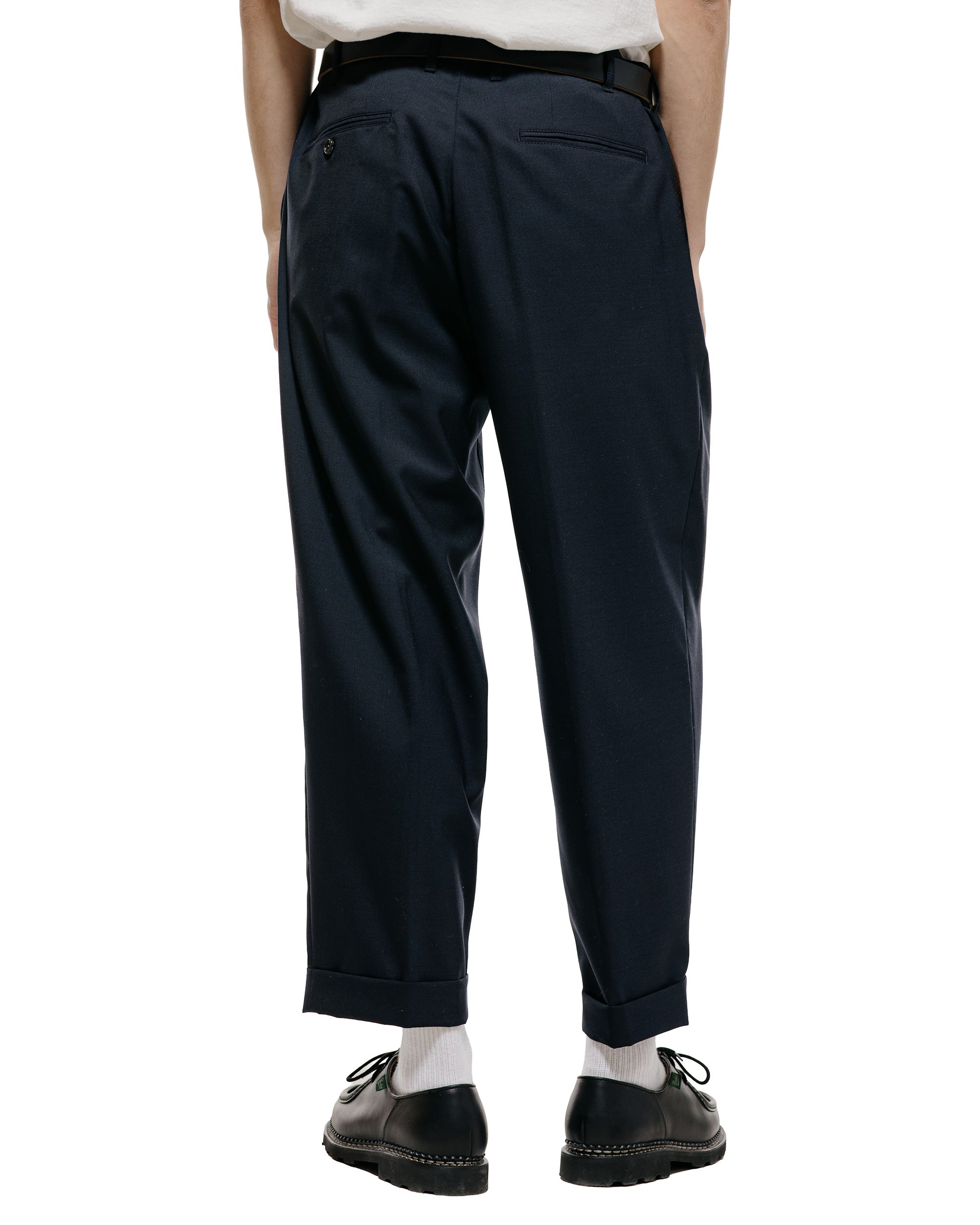 Beams Plus 2Pleats Wool Tropical Dark Navy