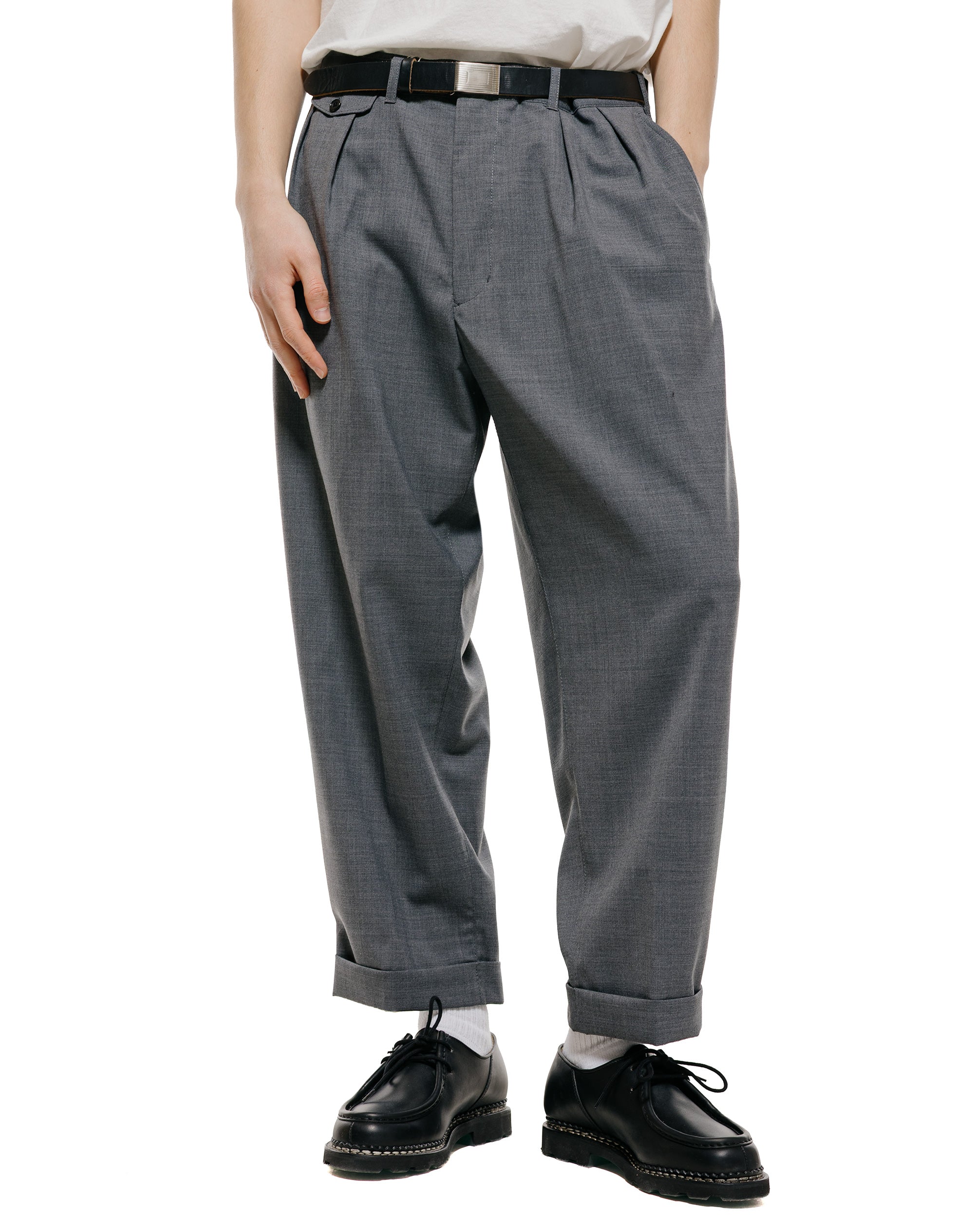 Beams Plus 2Pleats Wool Tropical Grey