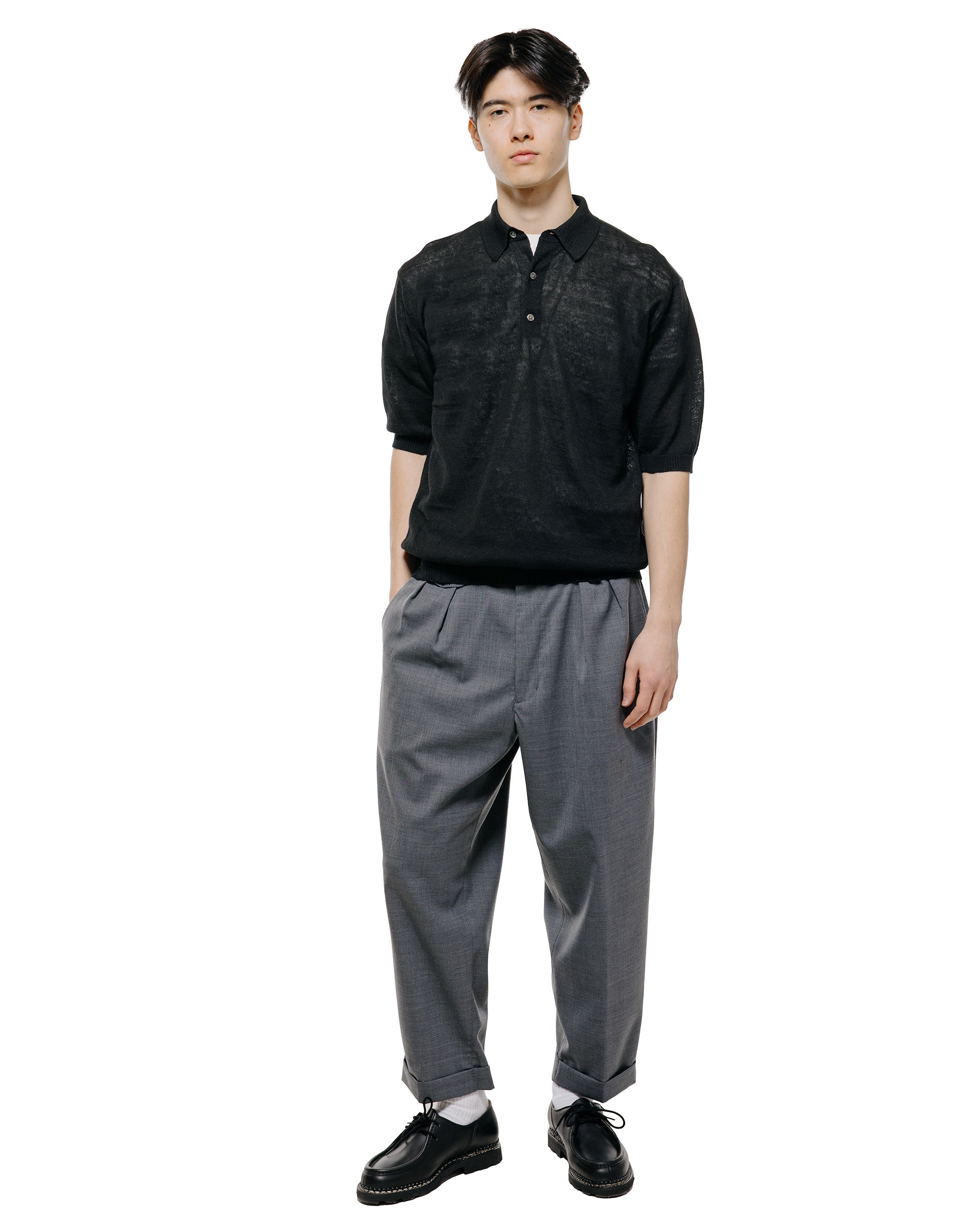 Beams Plus 2Pleats Wool Tropical Grey