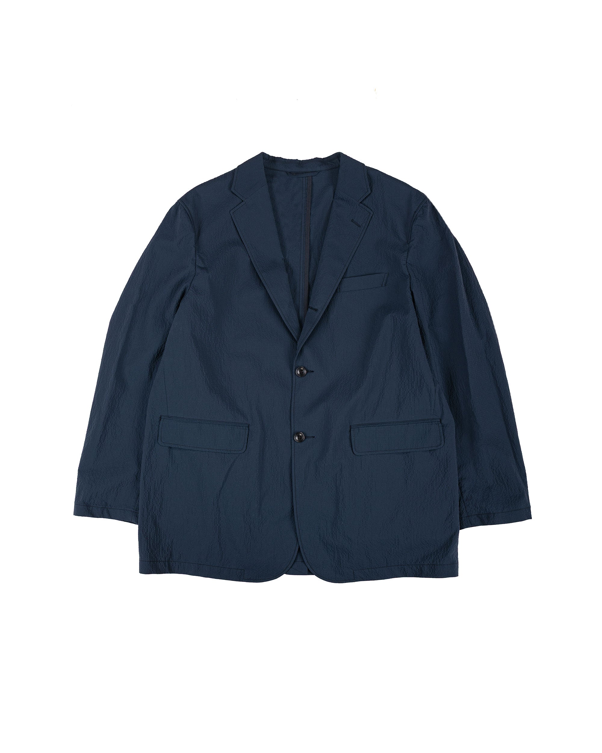 Beams Plus 3B Anywhere(wear) Jacket Seersucker Plaid Navy