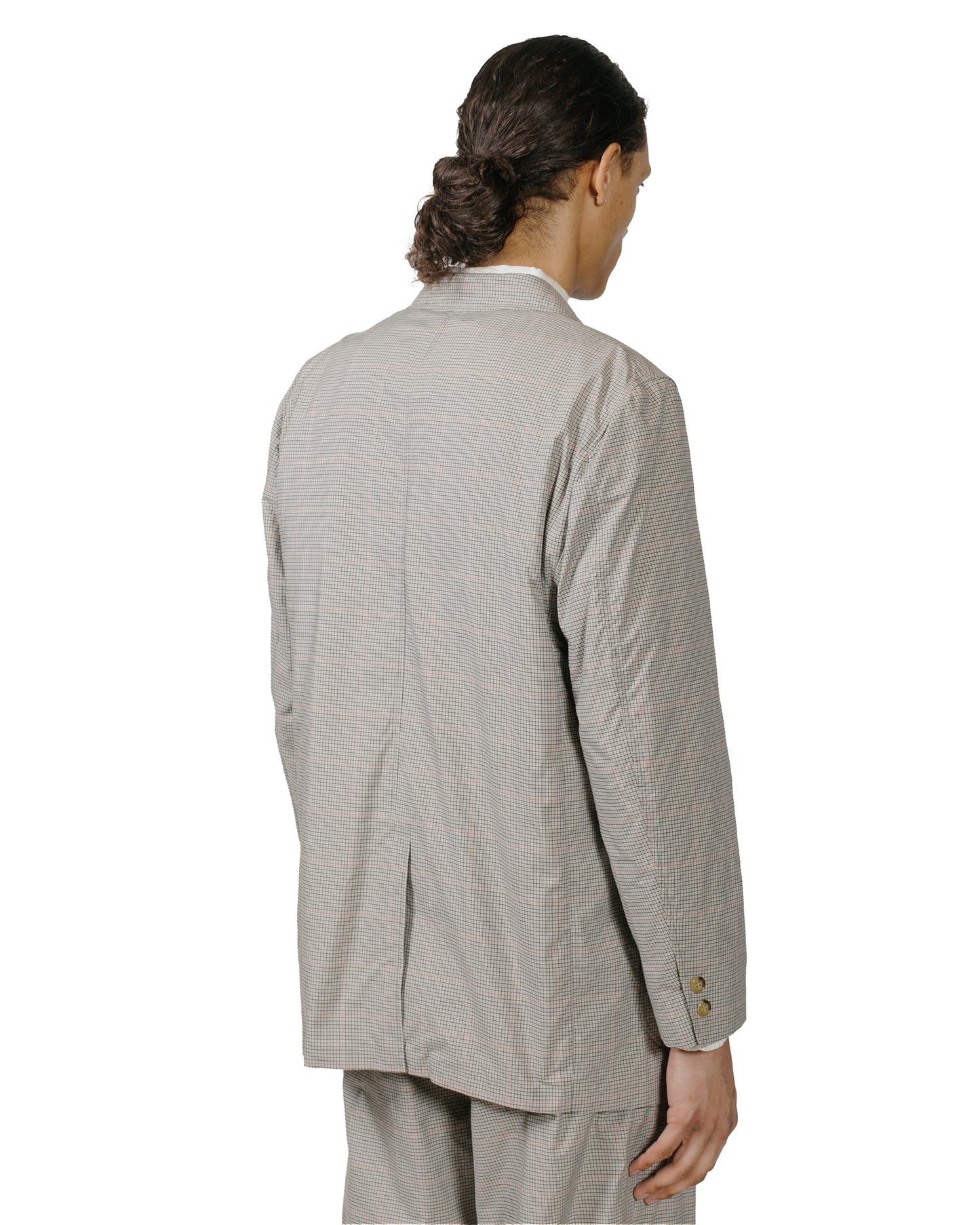 Beams Plus 3B Box-Fit Jacket TR Plaid Beige model back