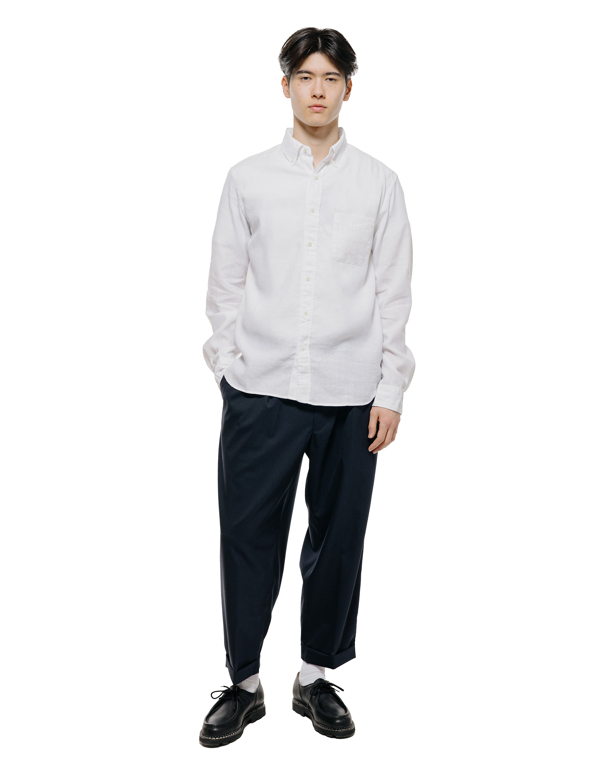 美品 SOPHNET. COOLMAX B.D. SHIRT ホワイト L Beams Plus B.D. COOLMAX® Linen White