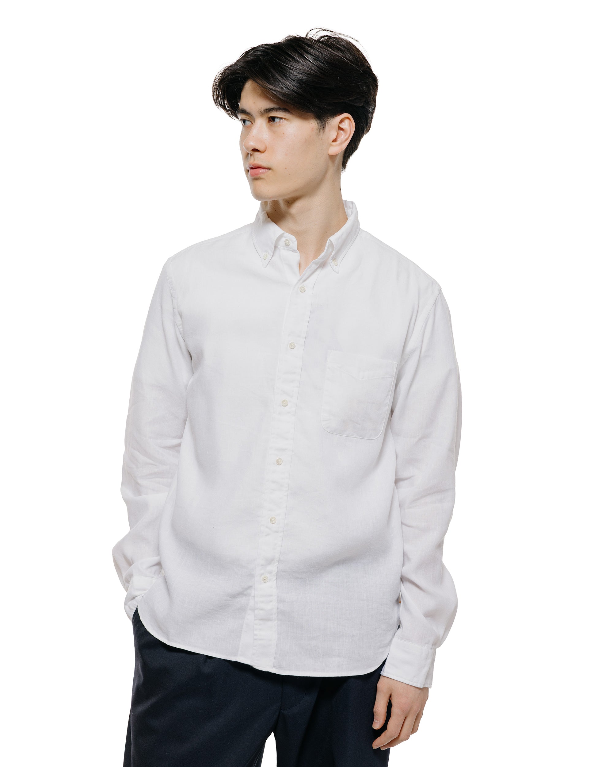 美品 SOPHNET. COOLMAX B.D. SHIRT ホワイト L Beams Plus B.D. COOLMAX® Linen White