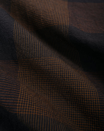 Beams Plus B.D. Classic Fit Cotton Linen Cord Check Black/Brown