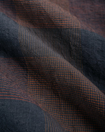 Beams Plus B.D. Classic Fit Cotton Linen Cord Check Navy/Pink