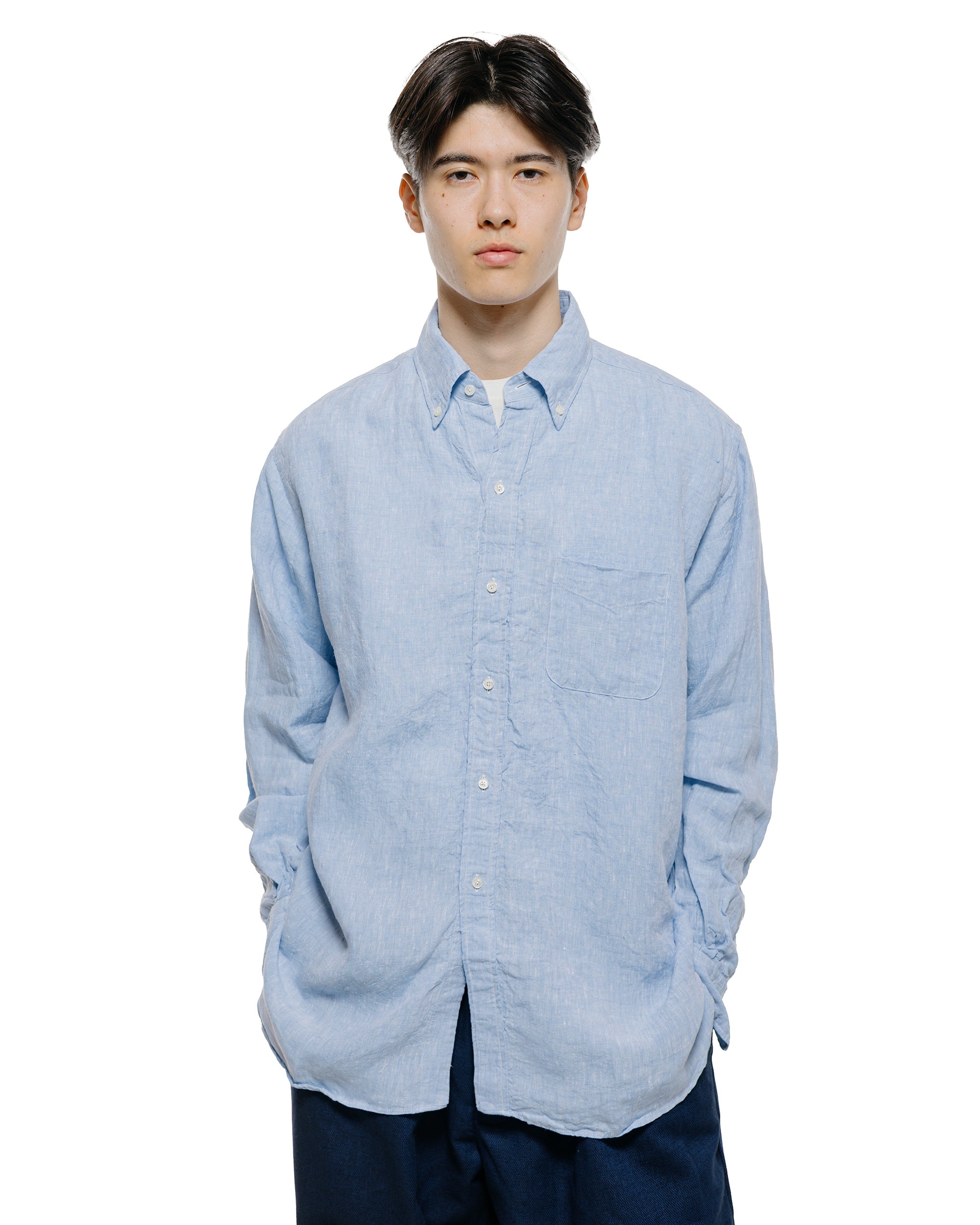 Beams Plus B.D. Classic Fit Linen Chambray Blue