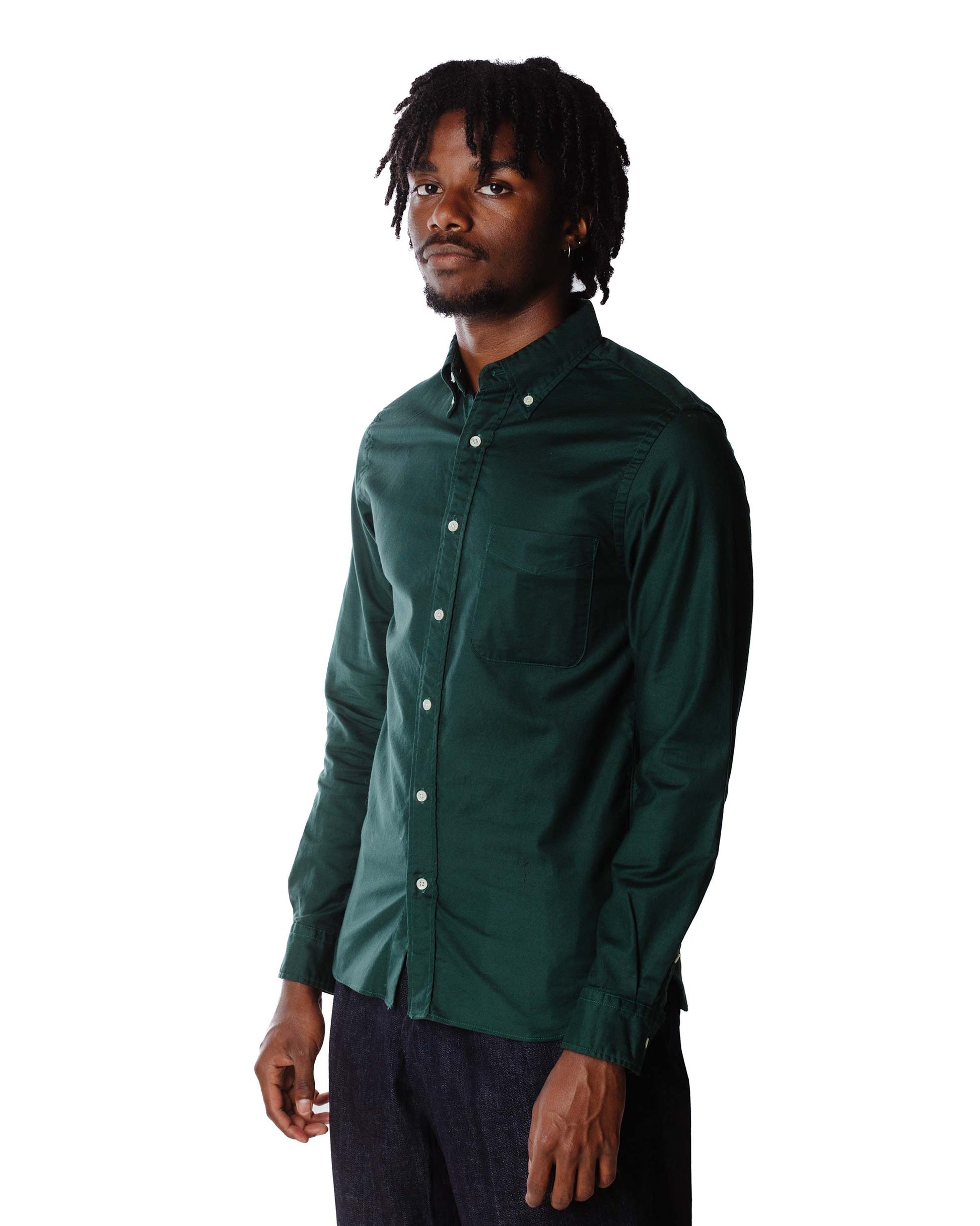 Beams Plus B.D. Colour Oxford Green Model Front