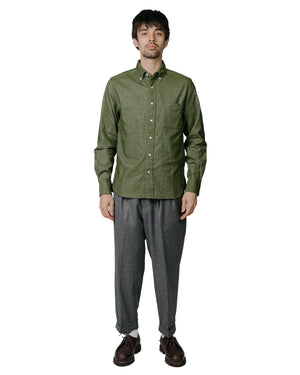 Beams Plus B.D. Flannel Solid Olive model full