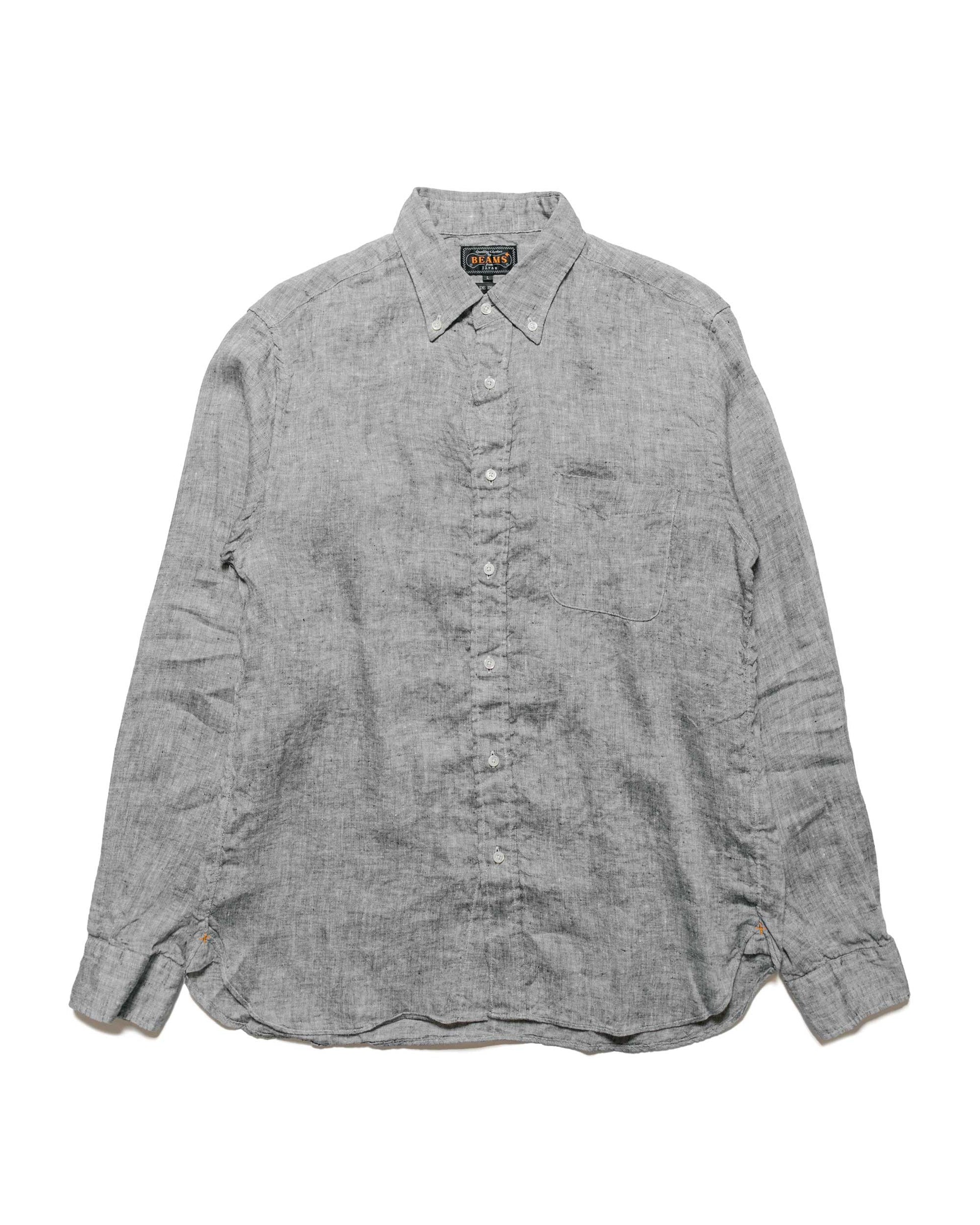 Beams Plus B.D. Linen Oxford Black