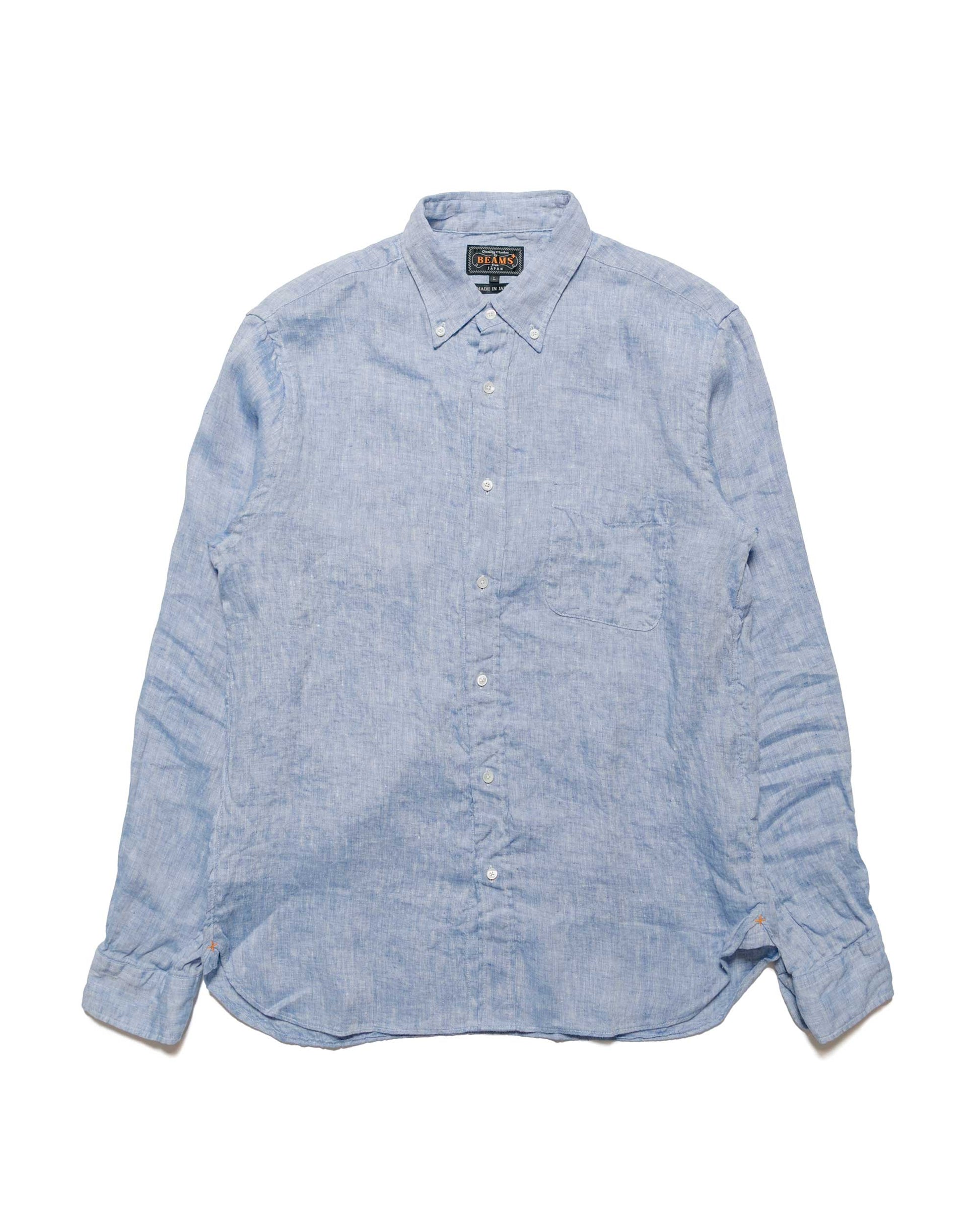 Beams Plus B.D. Linen Oxford Blue