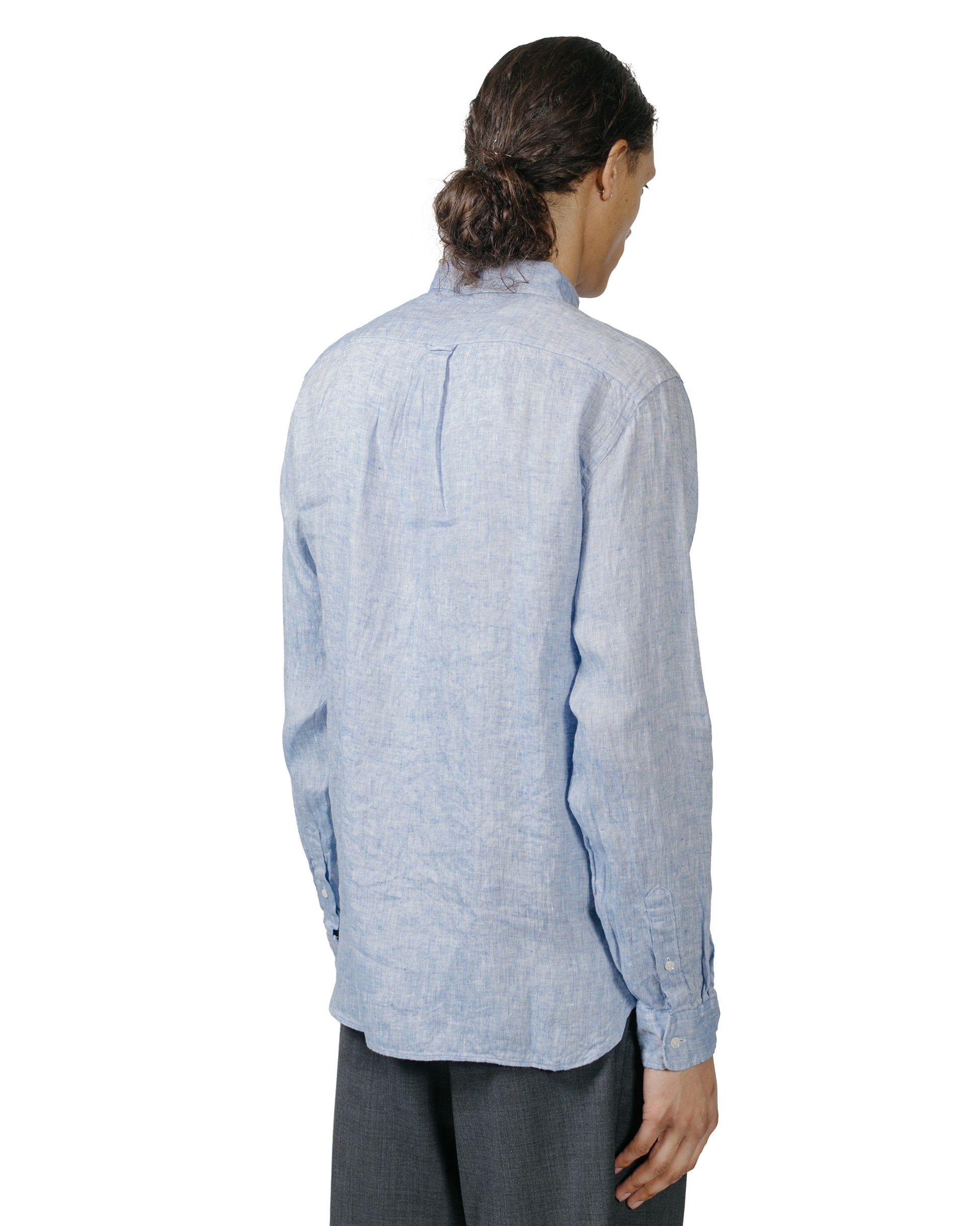 Beams Plus B.D. Linen Oxford Blue model back