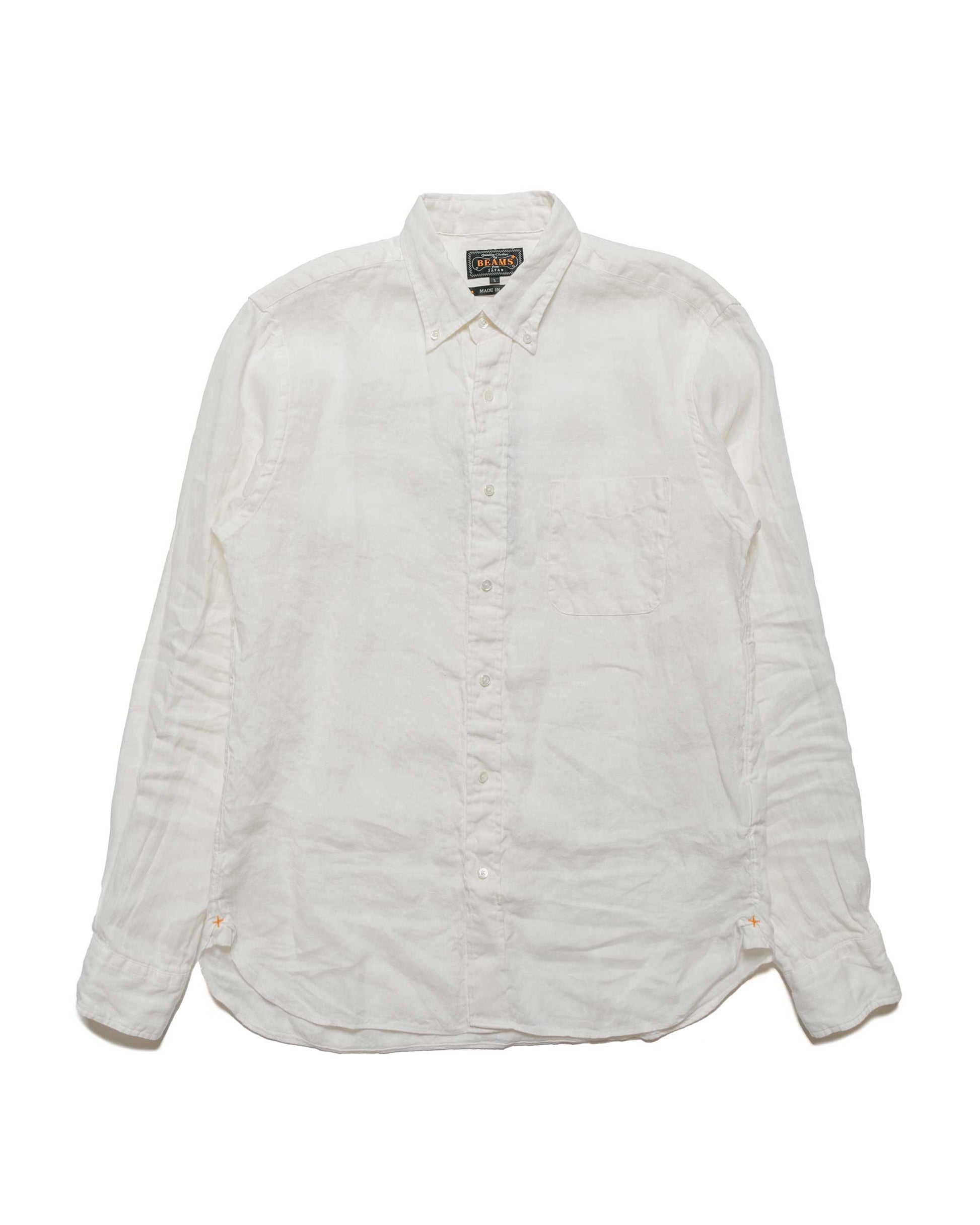 Beams Plus B.D. Linen Oxford White