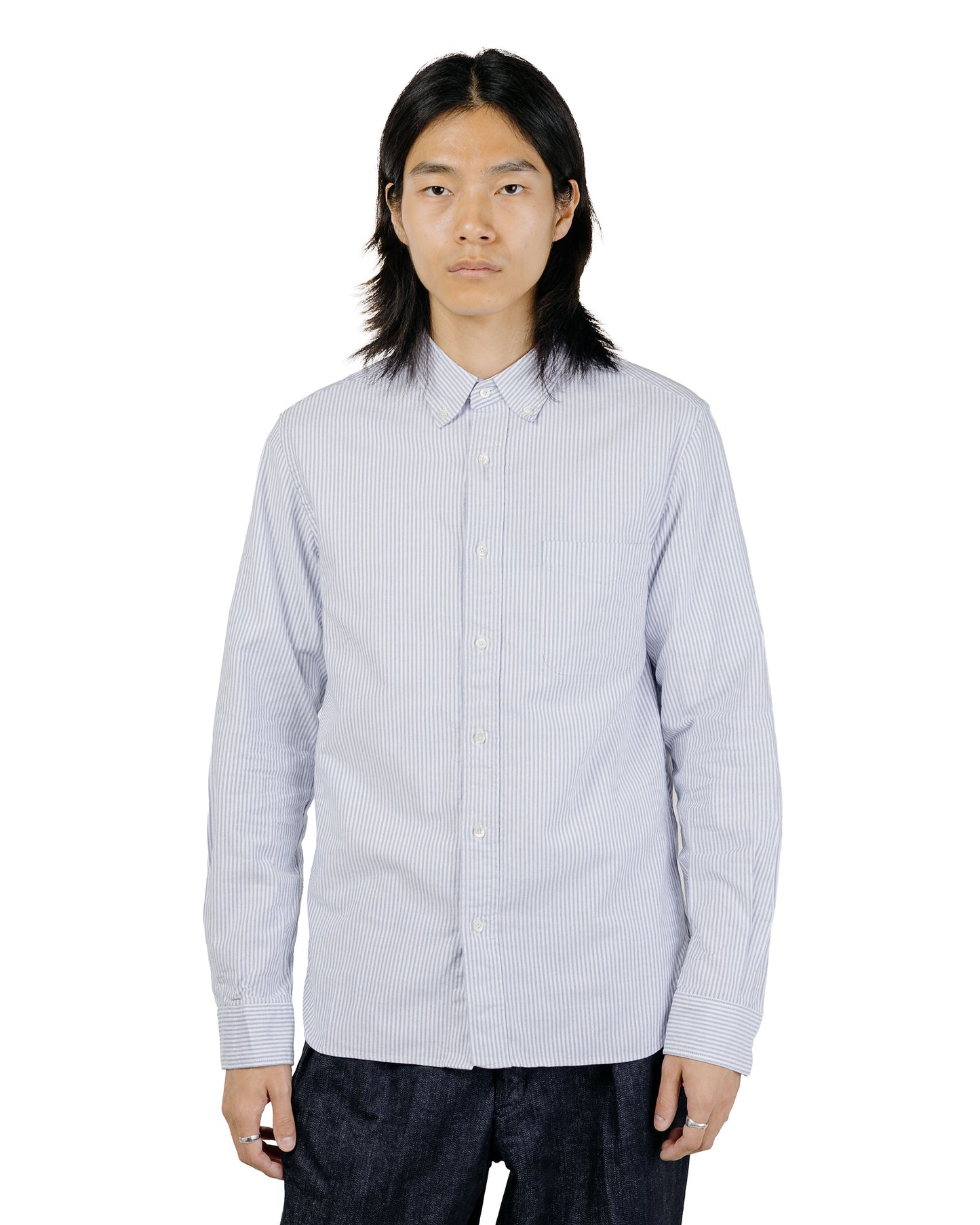 Beams Plus B.D. Oxford Candy Stripe Blue
