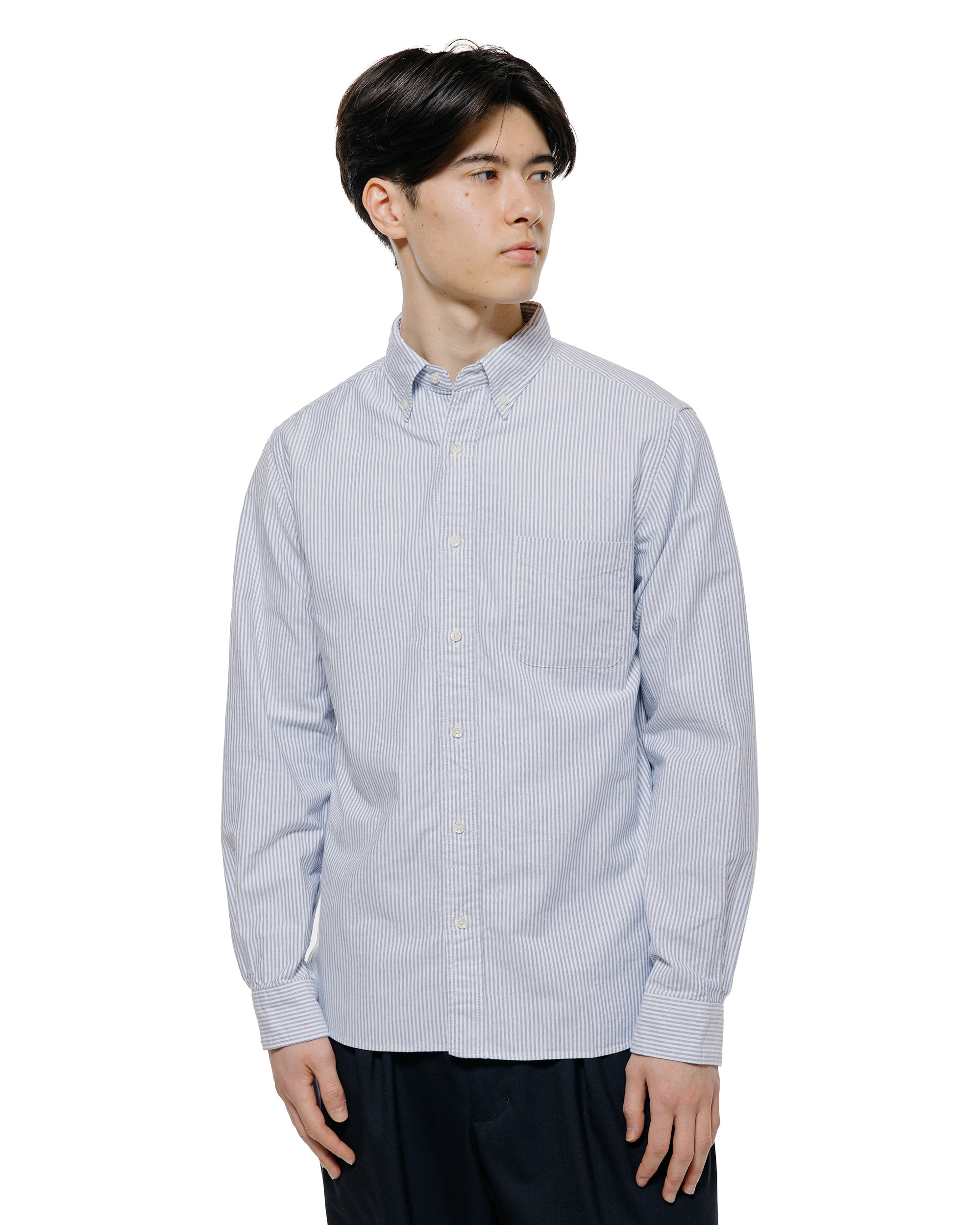 Beams Plus B.D. Oxford Candy Stripe Blue
