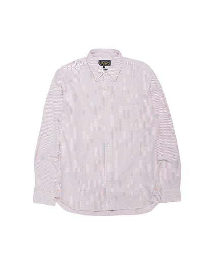 Beams Plus B.D. Oxford Candy Stripe Wine