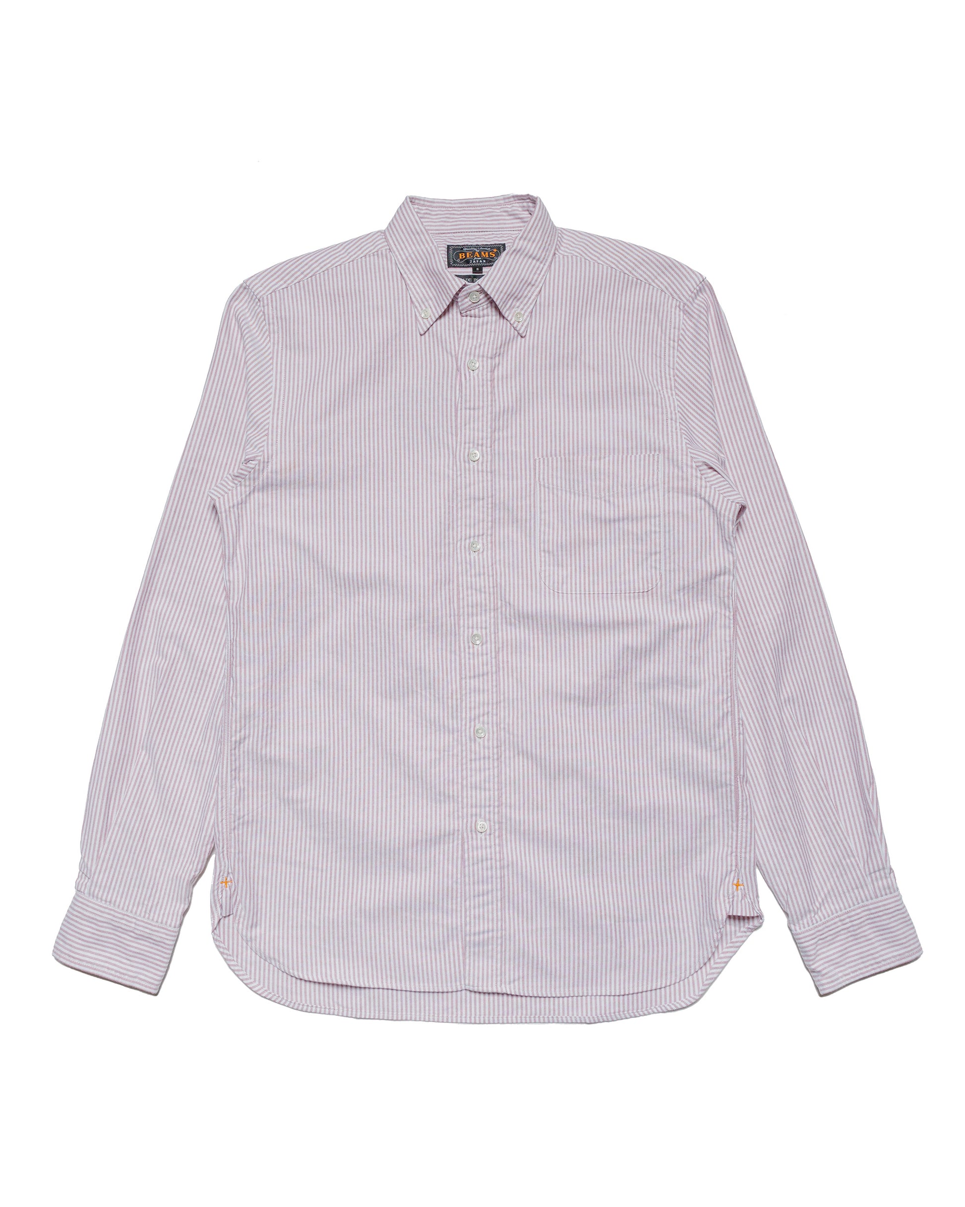 Beams Plus B.D. Oxford Candy Stripe Wine