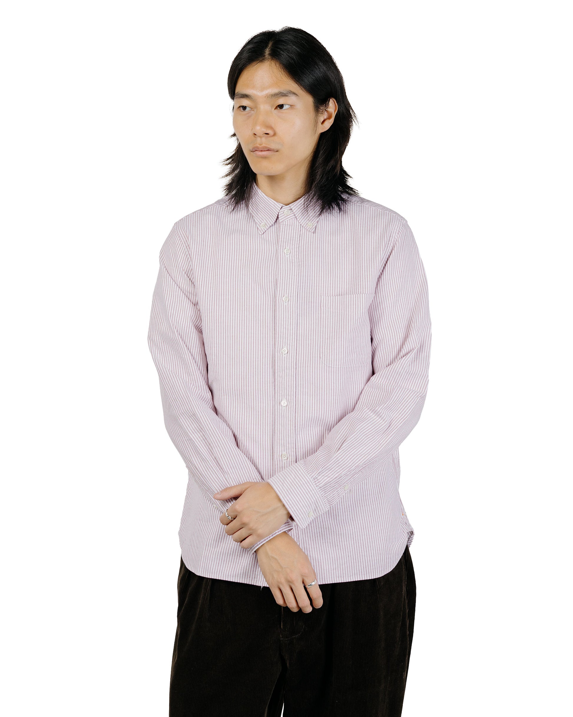 Beams Plus B.D. Oxford Candy Stripe Wine