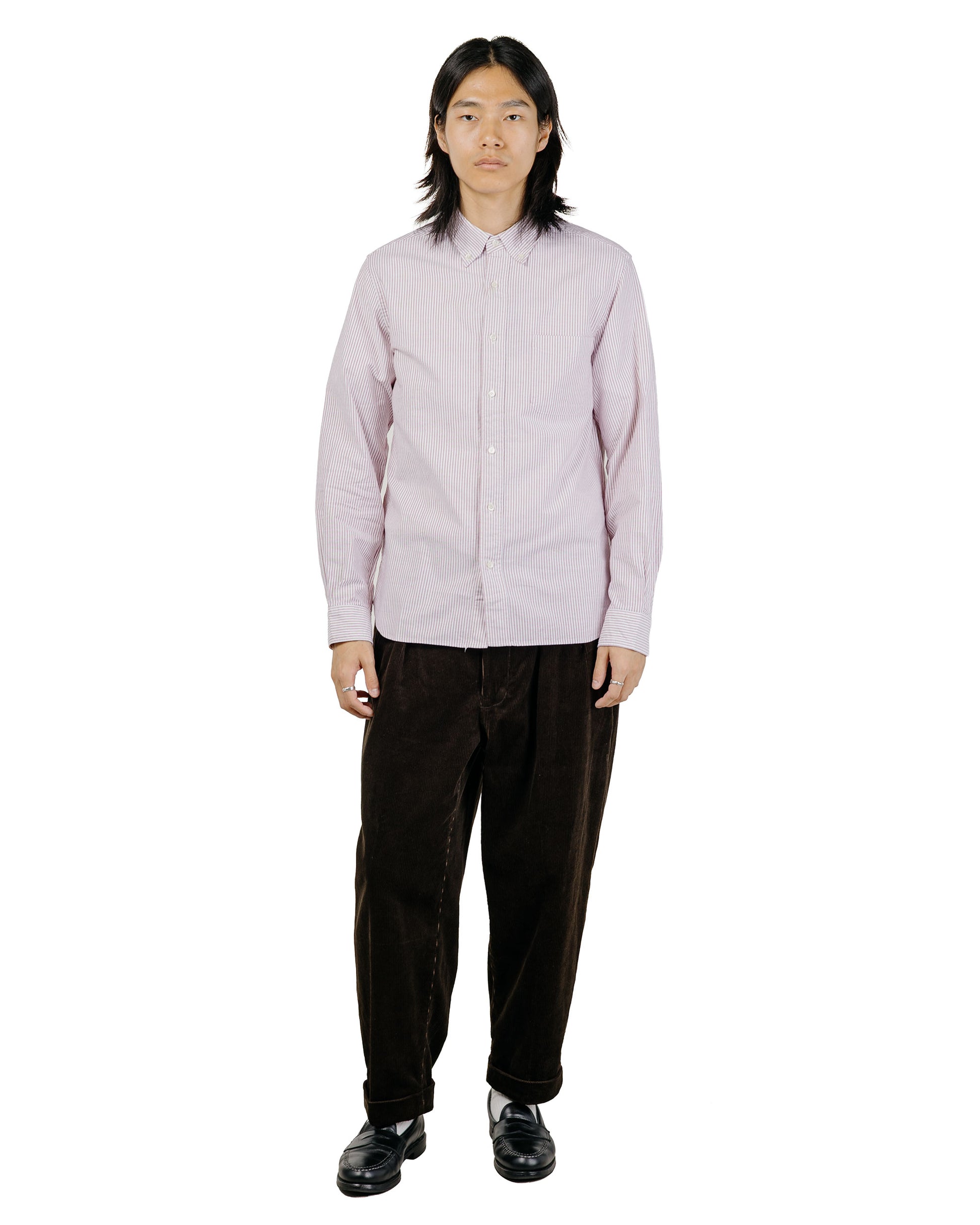 Beams Plus B.D. Oxford Candy Stripe Wine