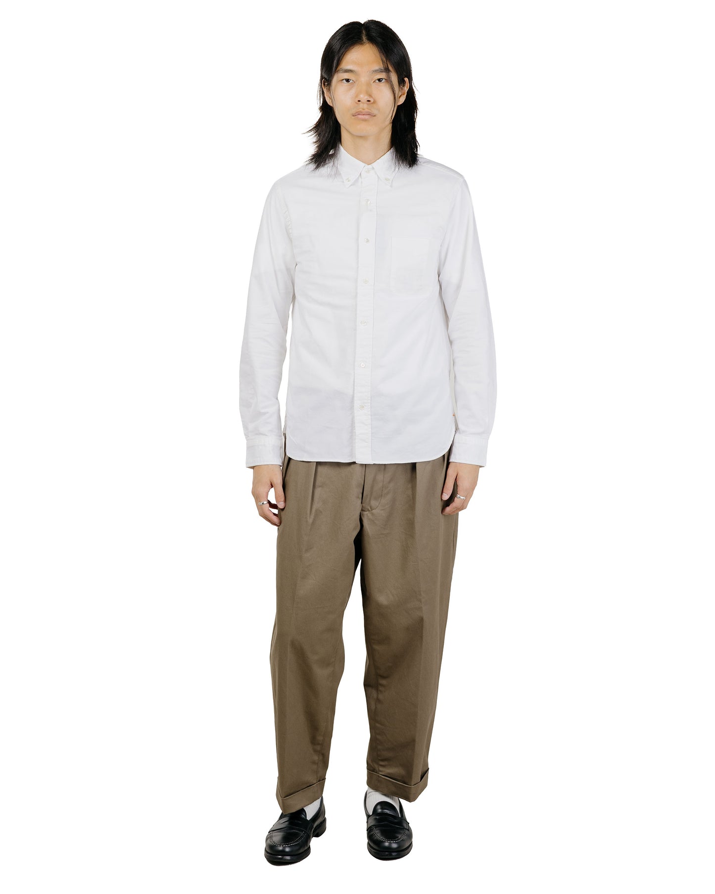 Beams Plus B.D. Oxford White