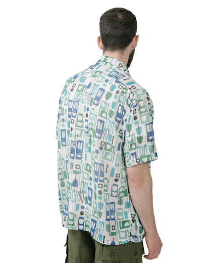 Beams Plus Beach Shirt JKT PE Mesh Print White model back