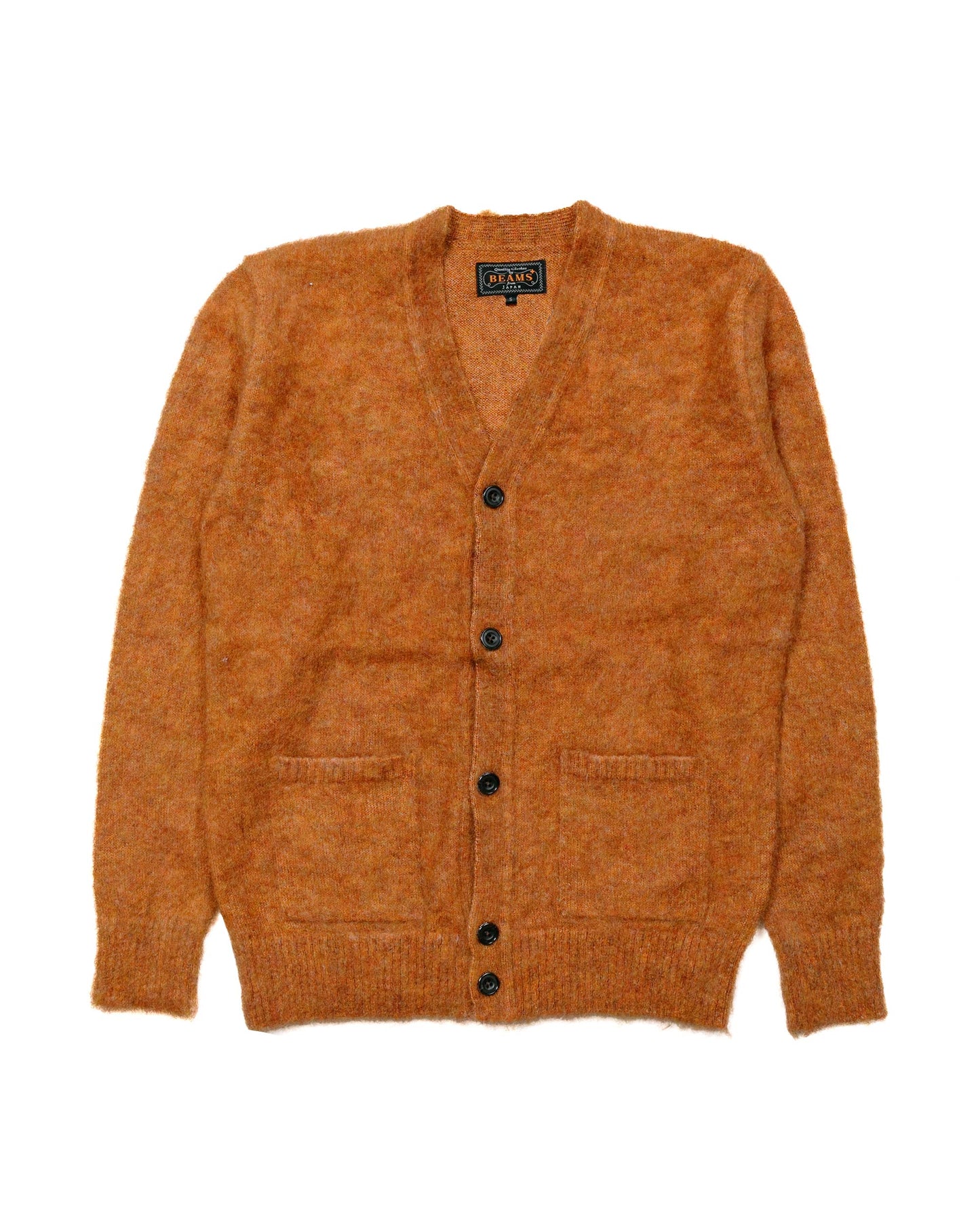 Beams Plus Cardigan Stretch Mohair Orange