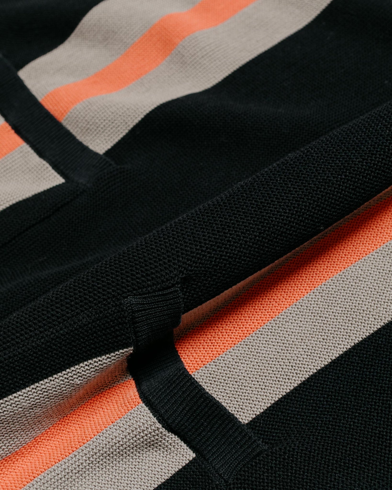 Beams Plus Cardigan Stripe Black fabric