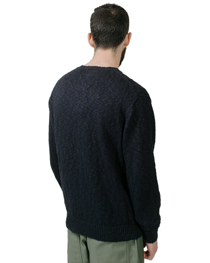 Beams Plus Crew Cotton Hemp 5G Navy model back