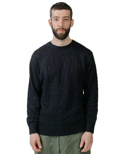 Beams Plus Crew Cotton Hemp 5G Navy model front