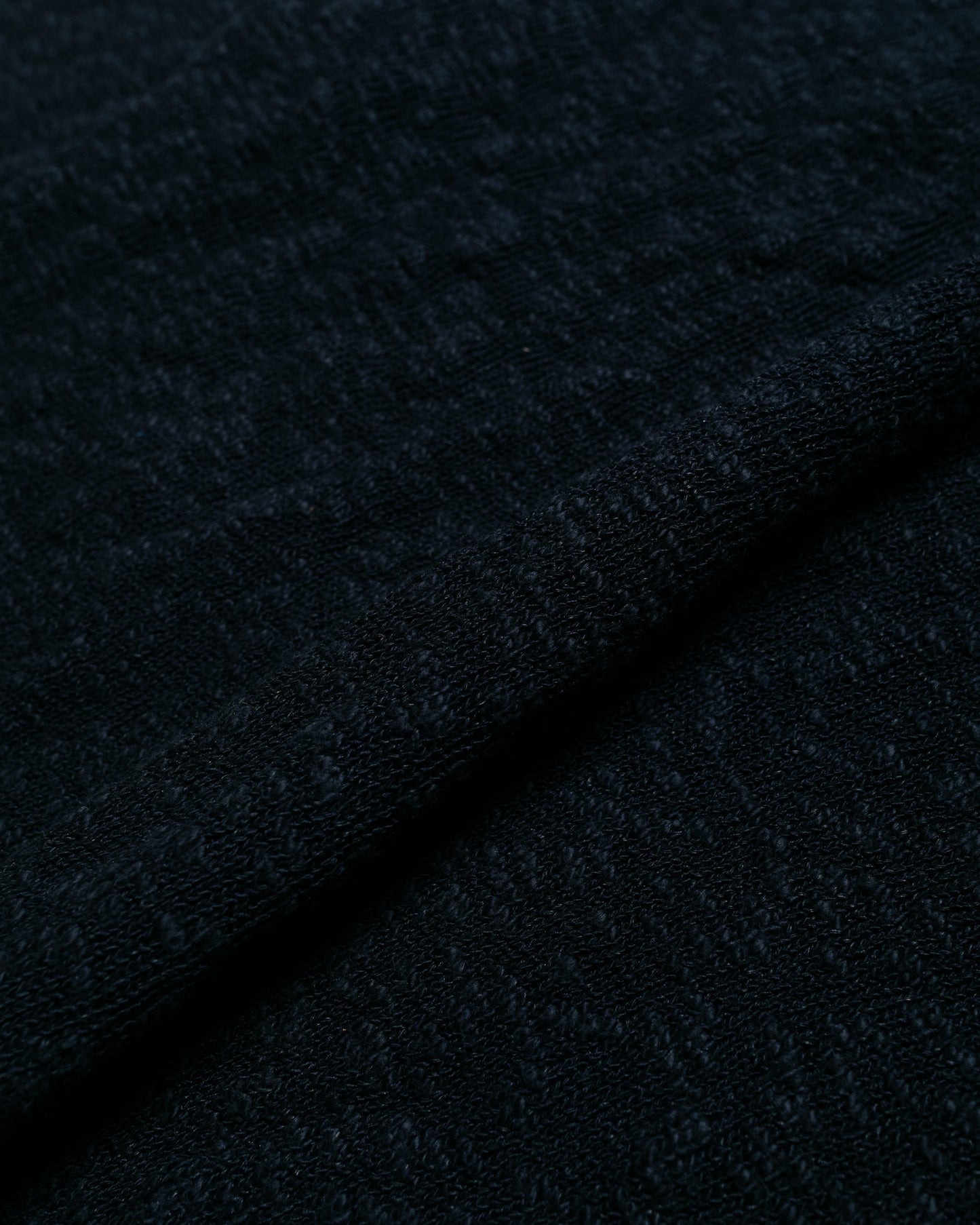 Beams Plus Crew Cotton Hemp 5G Navy fabric