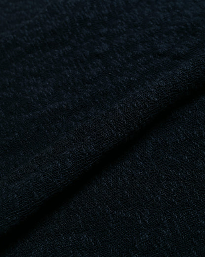 Beams Plus Crew Cotton Hemp 5G Navy fabric