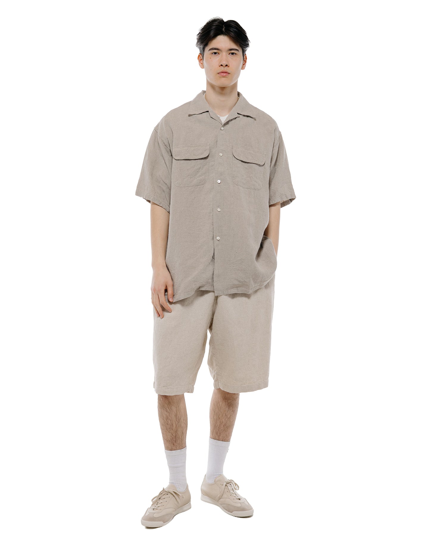 lost & found Beams Plus Beams Plus Easy Shorts Cotton Linen Off White