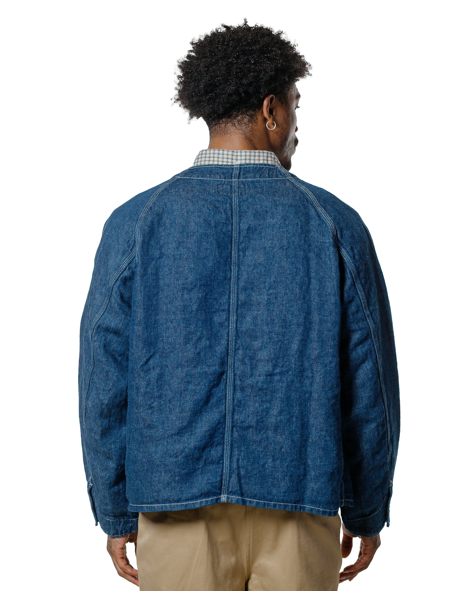 Beams Plus Engineer Jacket Twill Linen Indigo