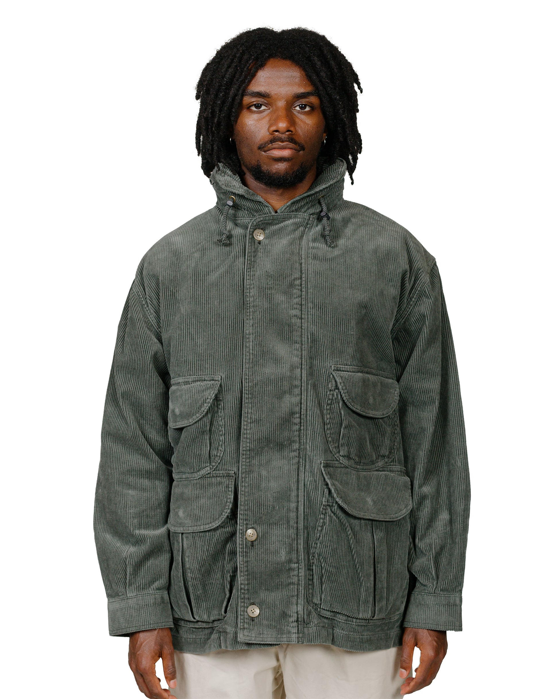 Beams Plus Field Coat Corduroy Moss model front