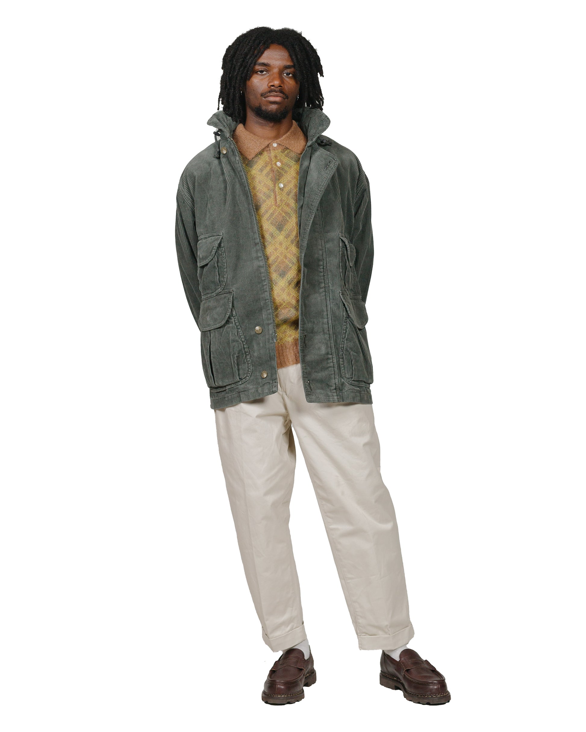 Beams Plus Field Coat Corduroy Moss model full