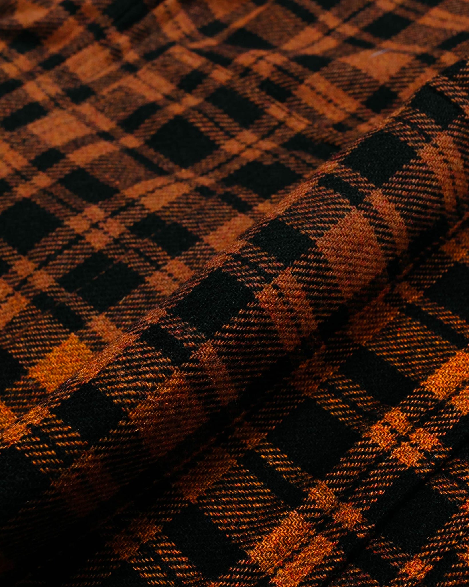 Beams Plus Fish-Hunting Jacket British Wool Tweed Orange fabric