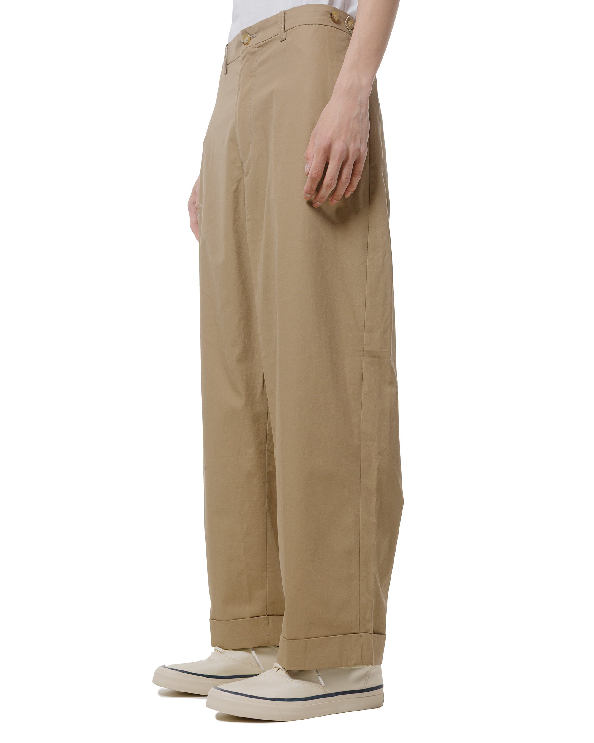 BEAMS PLUS IVYトラウザーズ ワイド 高密度コットン ベージュ
