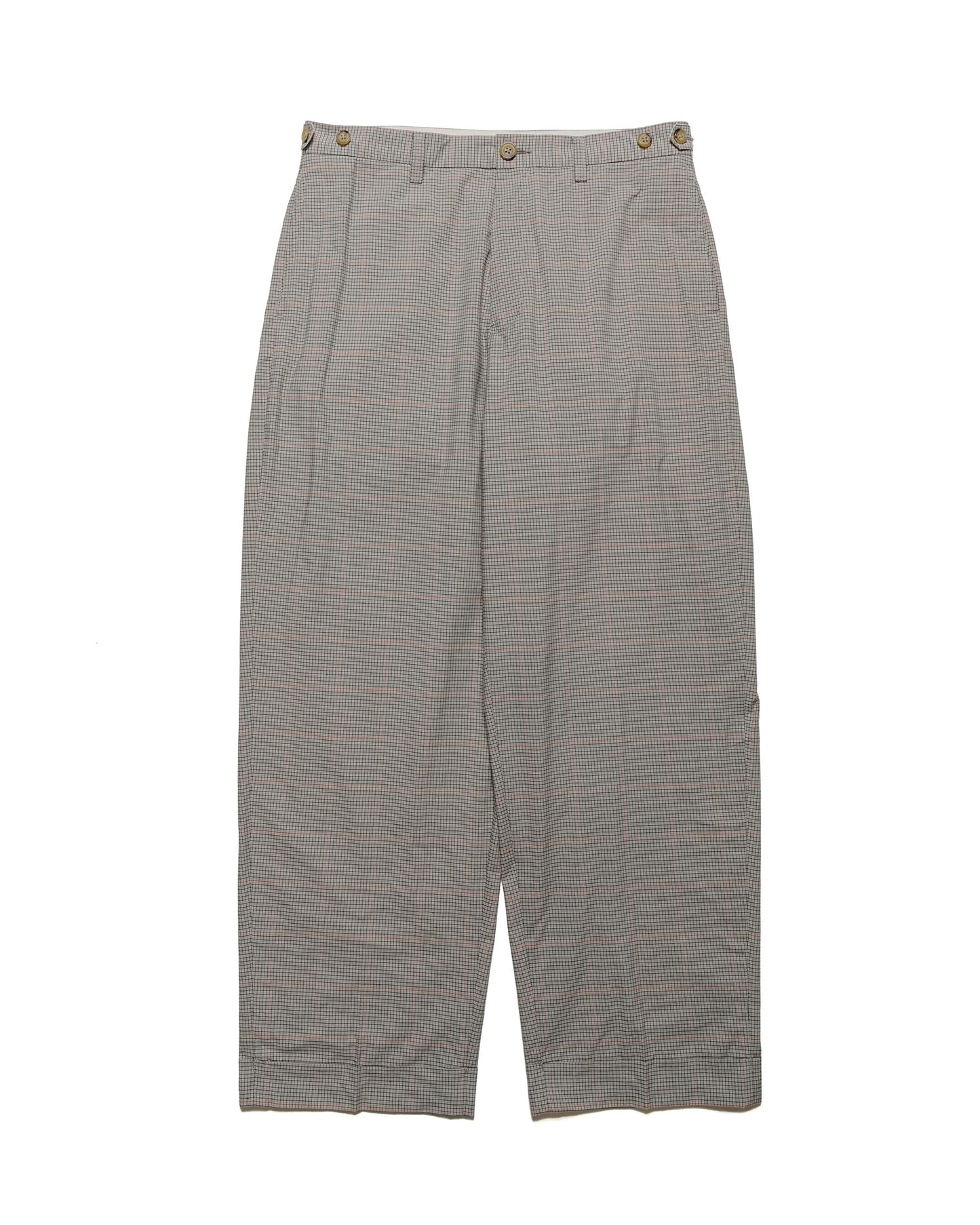 Beams Plus IVY Trousers Wide PE Plaid Beige