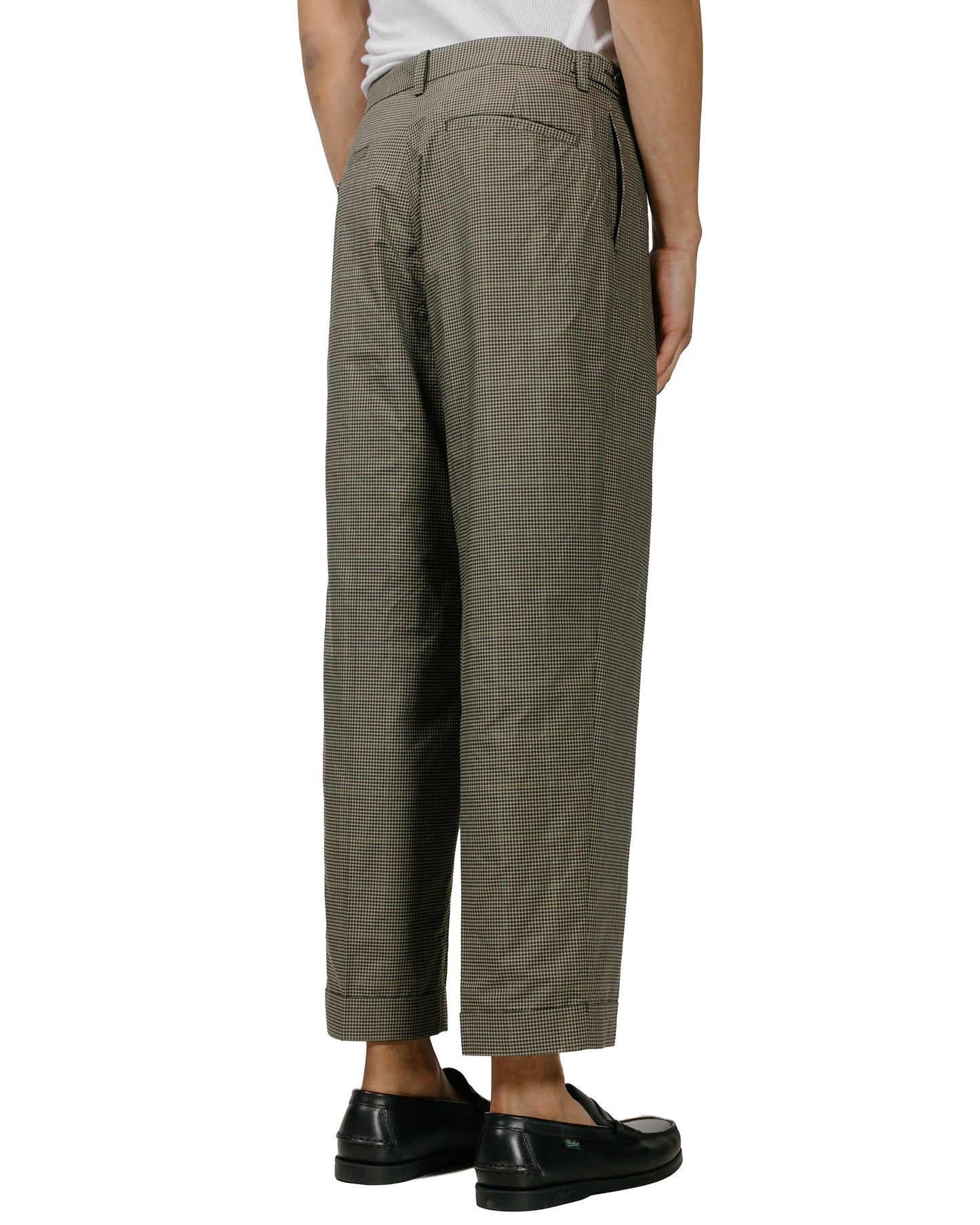 Beams Plus IVY Trousers Wide PE Plaid Olive model back