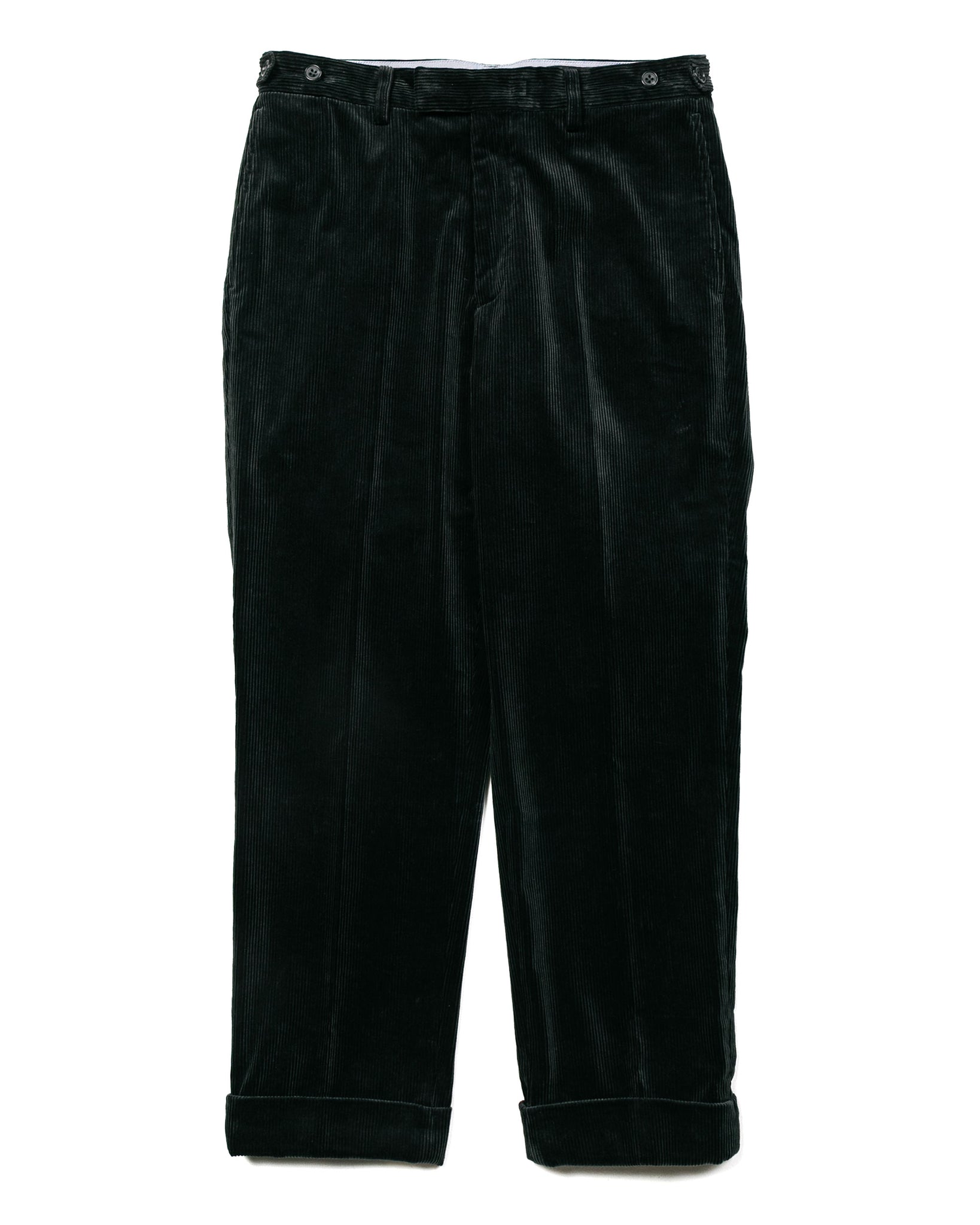 Beams Plus Ivy Trousers Ankle-Cut Corduroy Charcoal Grey