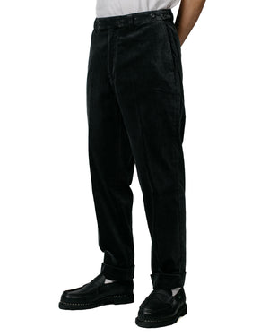 Beams Plus Ivy Trousers Ankle-Cut Corduroy Charcoal Grey model front