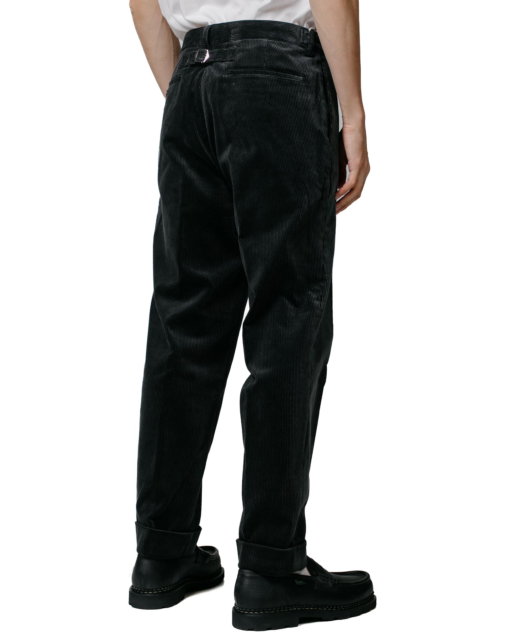 Beams Plus Ivy Trousers Ankle-Cut Corduroy Charcoal Grey model back