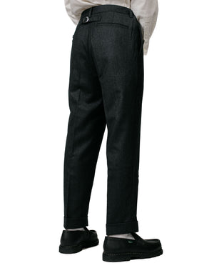 Beams Plus Ivy Trousers Ankle-Cut Flannel Charcoal Grey model back