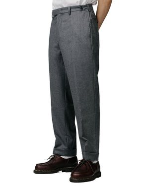 Beams Plus Ivy Trousers Ankle-Cut Flannel Grey model front