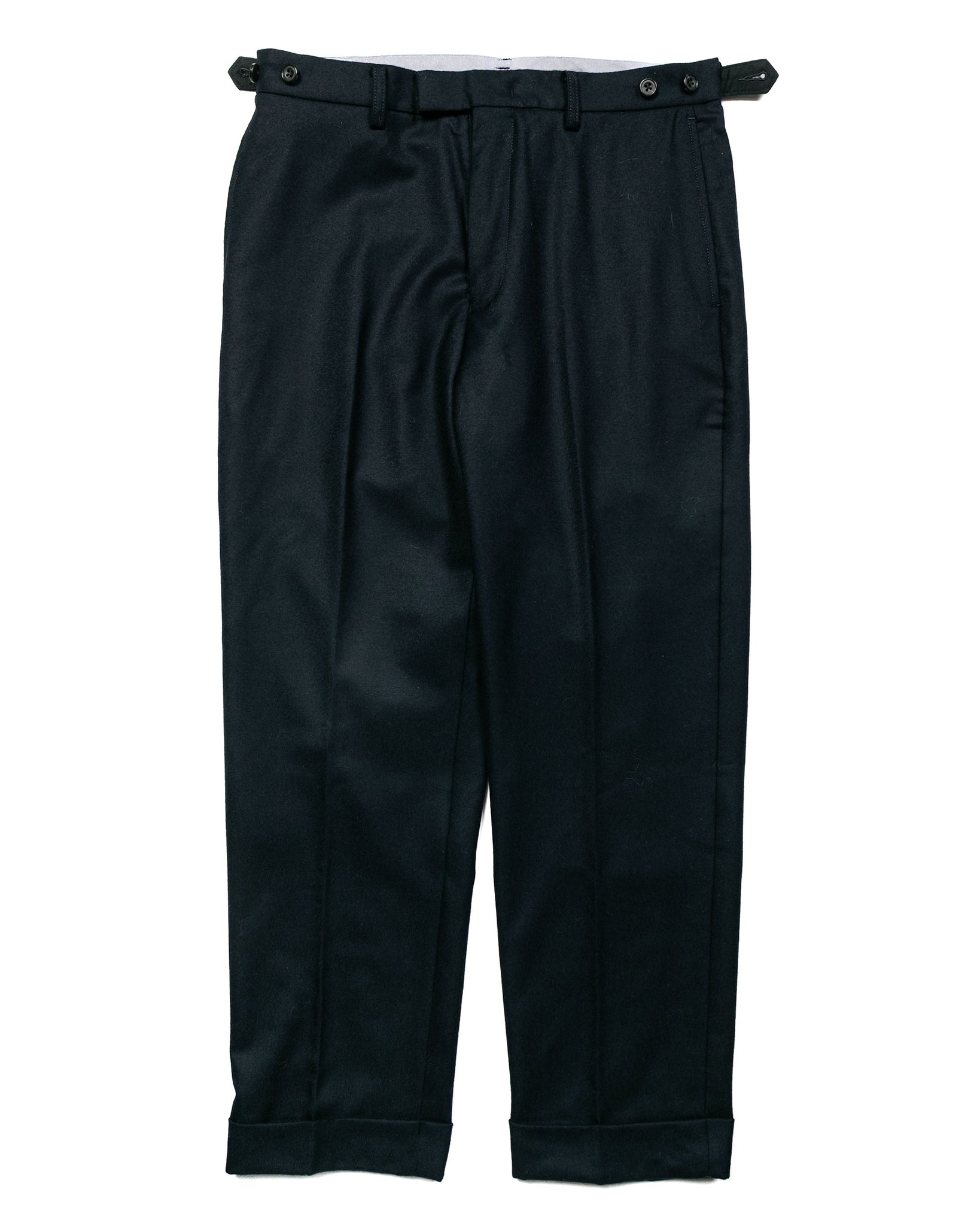 Beams Plus Ivy Trousers Ankle-Cut Flannel Navy