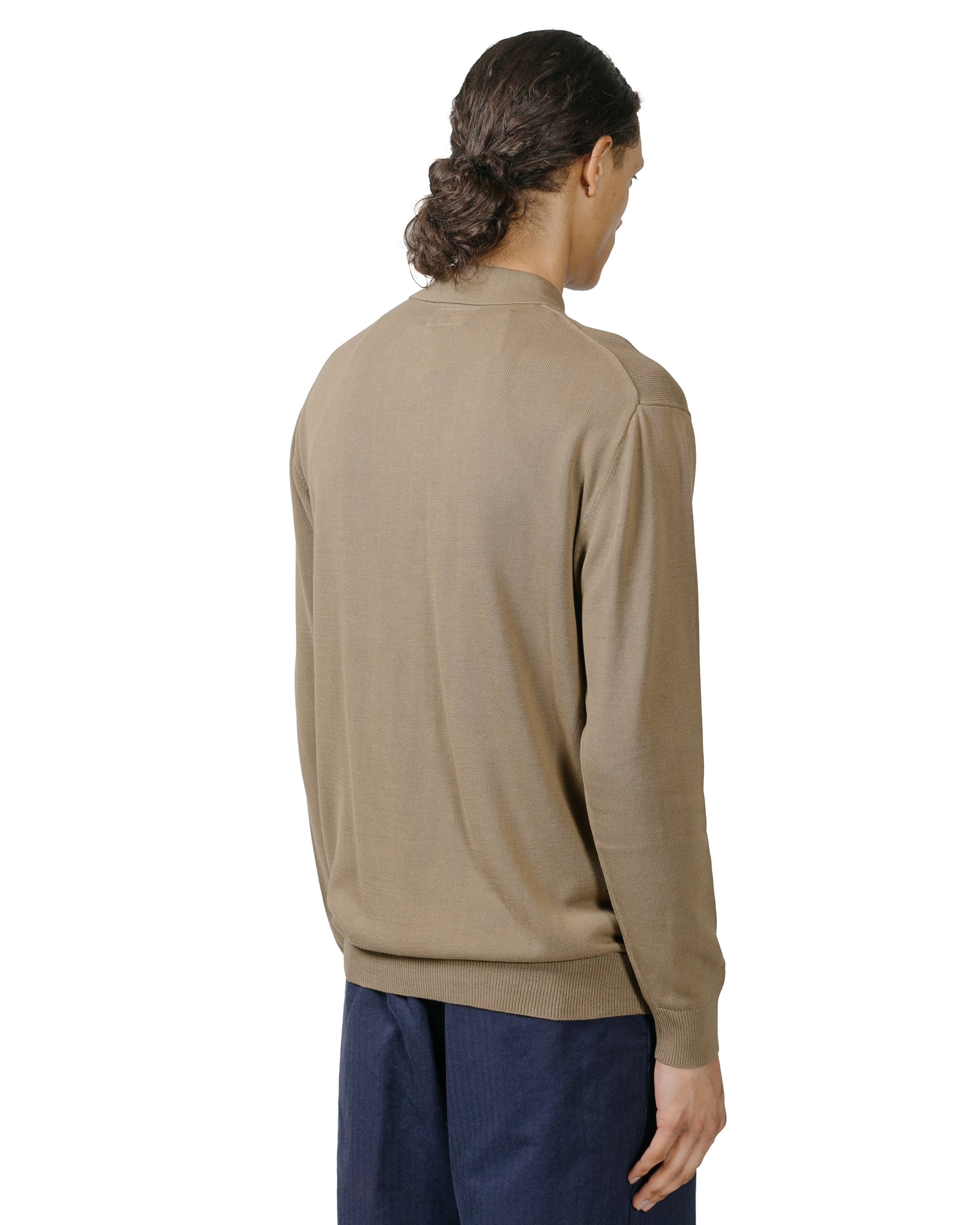 Beams Plus Knit Polo 12G Mocha model back