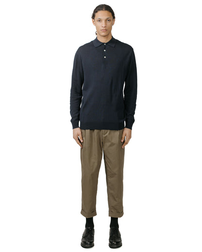 Beams Plus Knit Polo 12G Navy model full