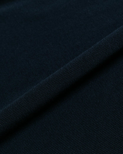 Beams Plus Knit Polo 12G Navy fabric