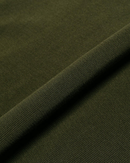 Beams Plus Knit Polo 12G Olive fabric