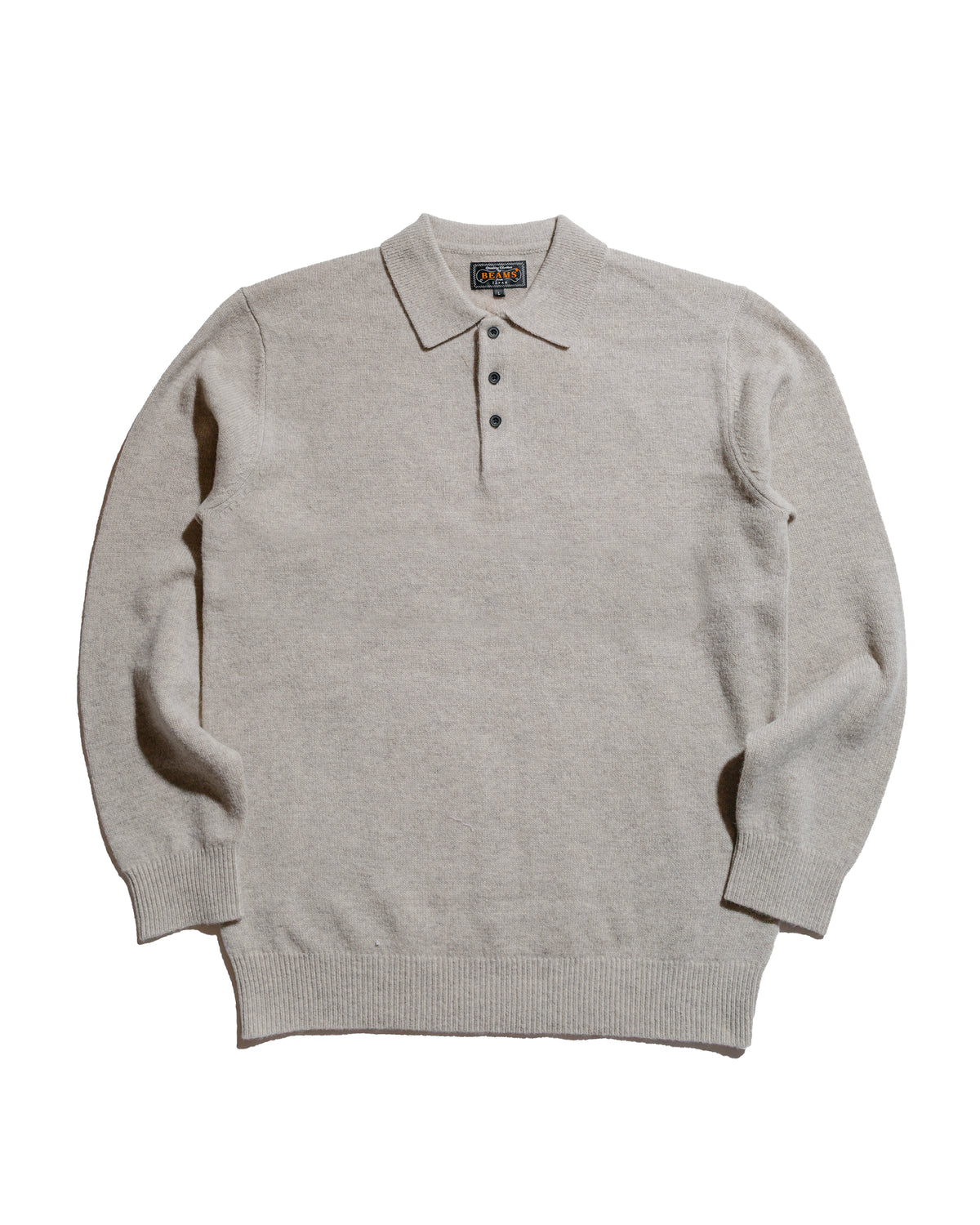 BeamsPlusKnitPolo9GBeige- 